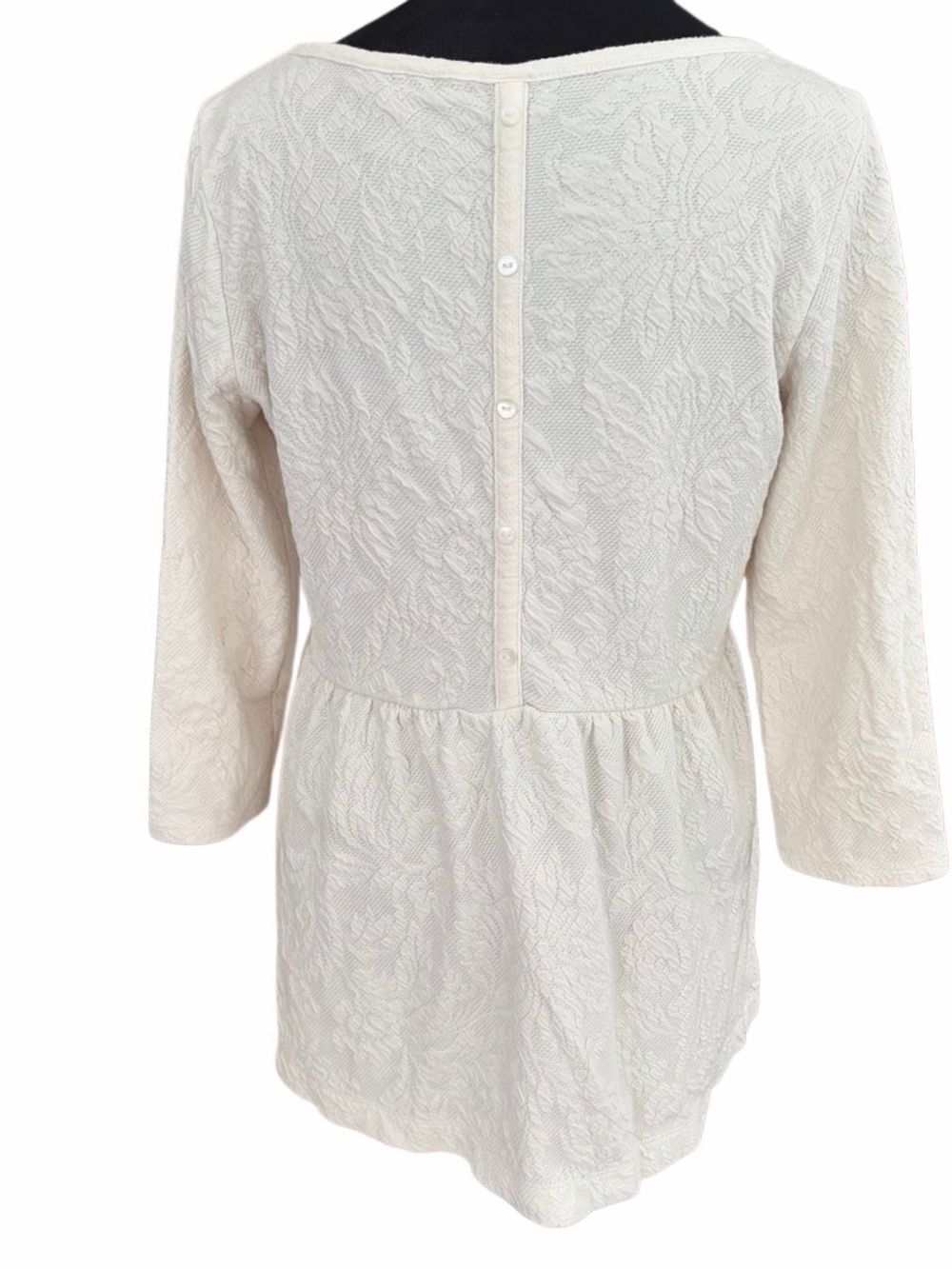 A Pea In The Pod ivory jacquard Empire-waist peplum top size Small. - Picture 5 of 8